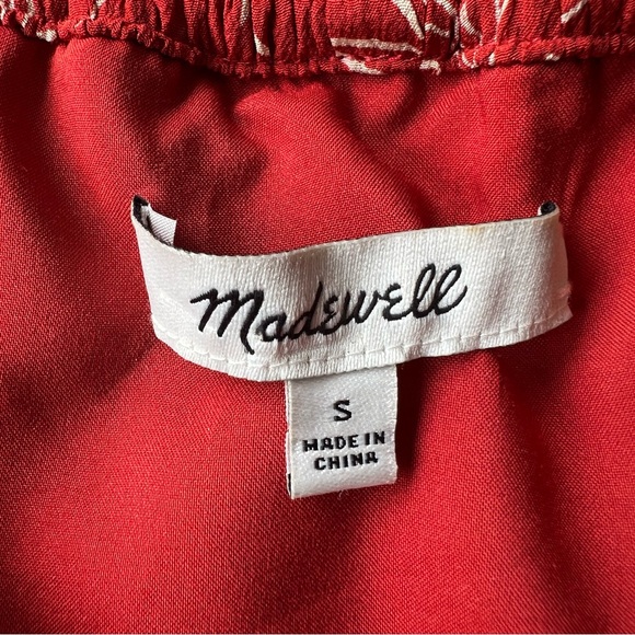 Madewell Silk Off the Shoulder Ruffle Palm Dress Size SM - Picture 3 of 5